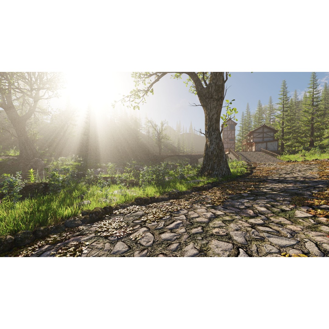 Medieval Bridge Scene 3D Model – High Poly Environment for Blender - View 11