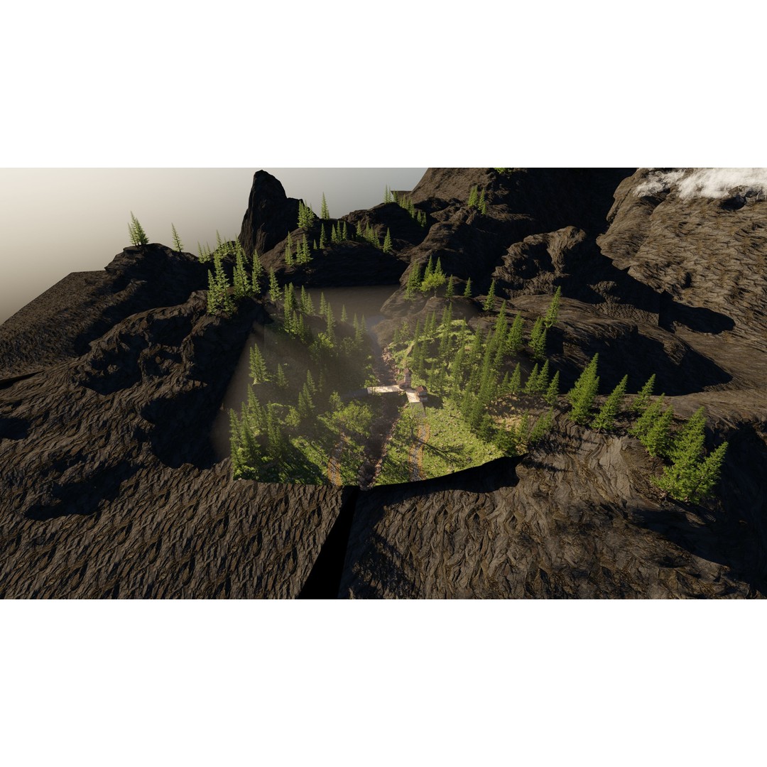 Medieval Bridge Scene 3D Model – High Poly Environment for Blender - View 15