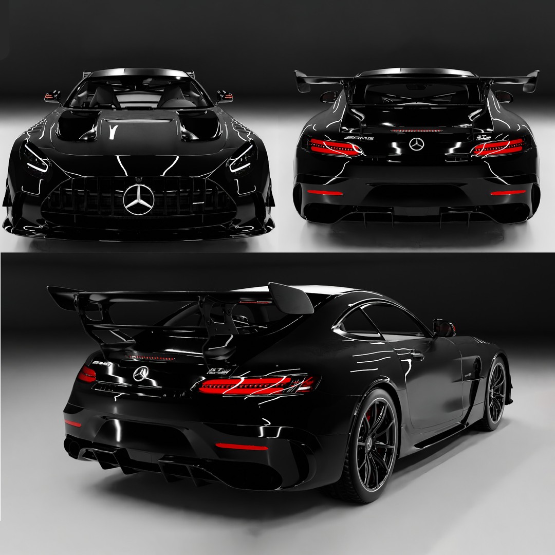 AMG GT Black Series 2021 3D Model – High Poly Game-Ready Asset for Blender - View 3