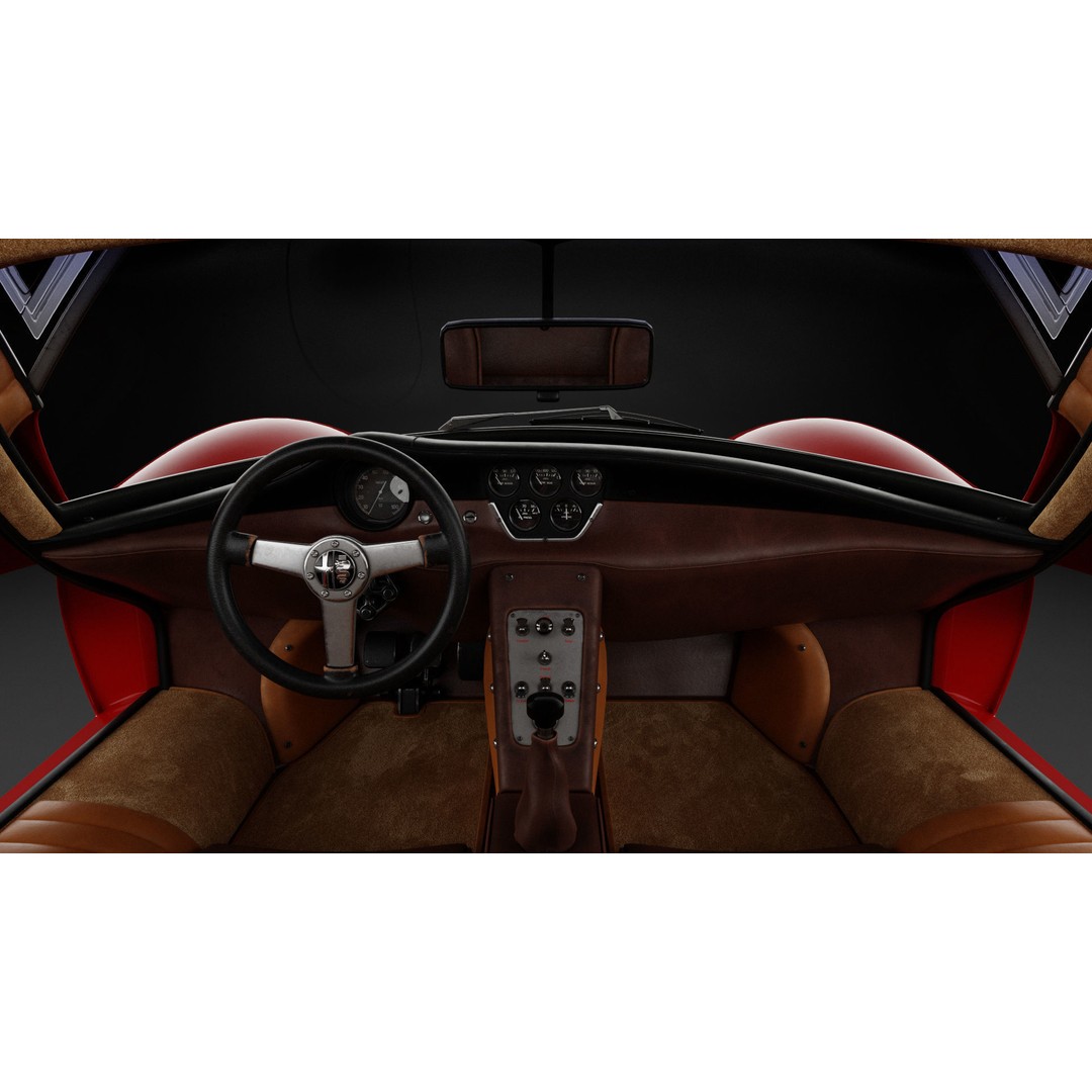1967 Alfa Romeo Tipo 33 Stradale 3D Model – High Poly PBR Asset, FBX & OBJ - View 11
