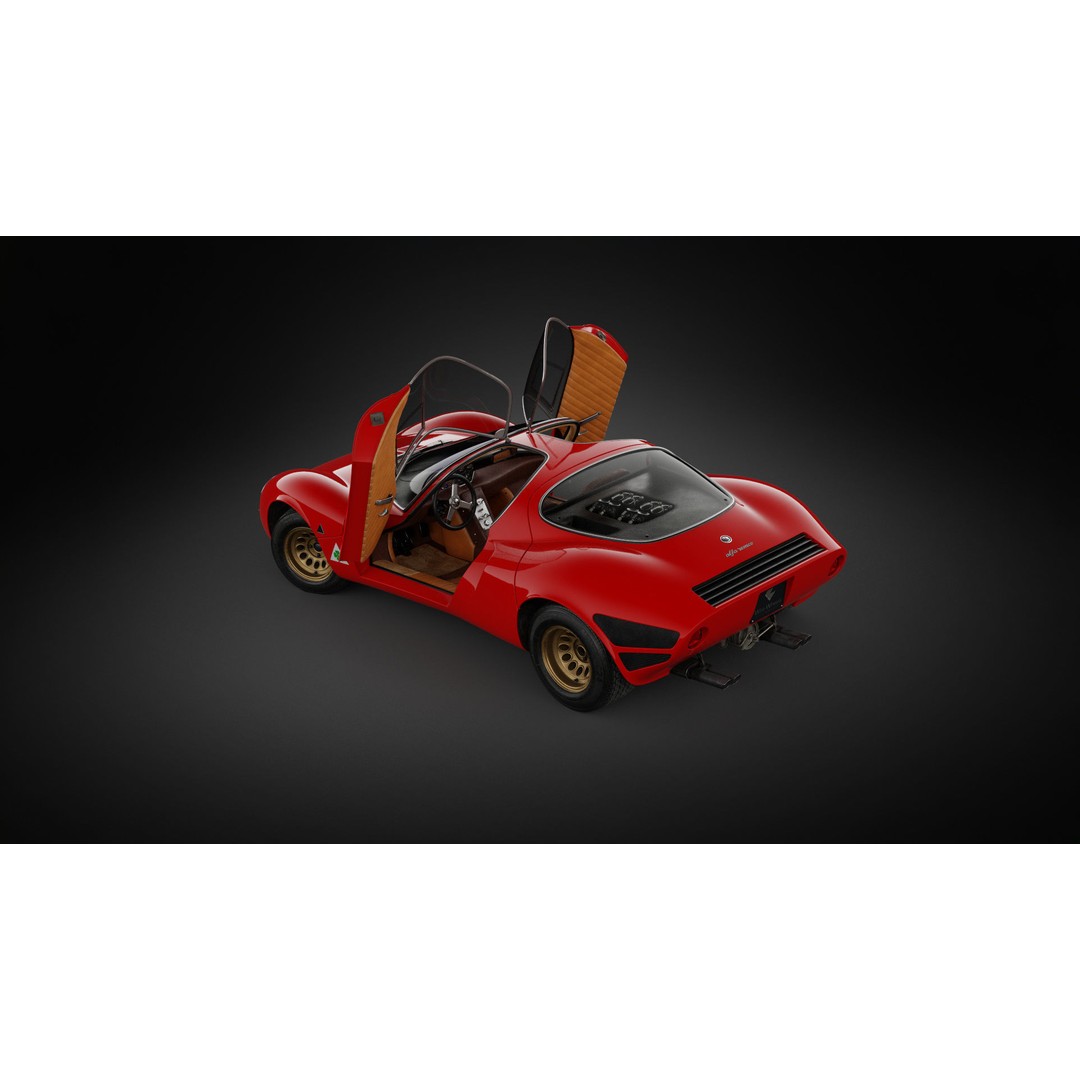 1967 Alfa Romeo Tipo 33 Stradale 3D Model – High Poly PBR Asset, FBX & OBJ - View 6