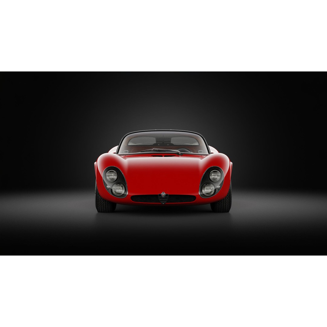 1967 Alfa Romeo Tipo 33 Stradale 3D Model – High Poly PBR Asset, FBX & OBJ - View 7