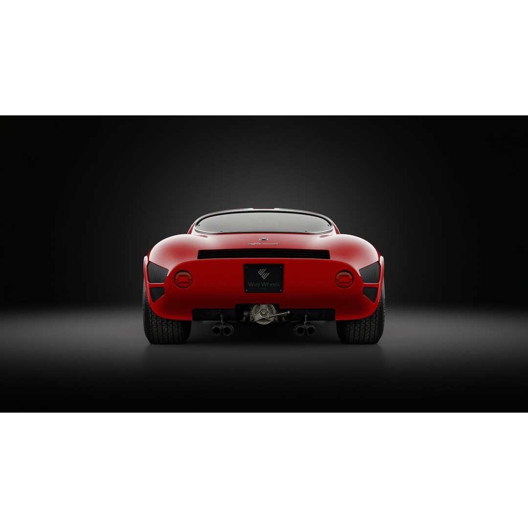 1967 Alfa Romeo Tipo 33 Stradale 3D Model – High Poly PBR Asset, FBX & OBJ - View 9