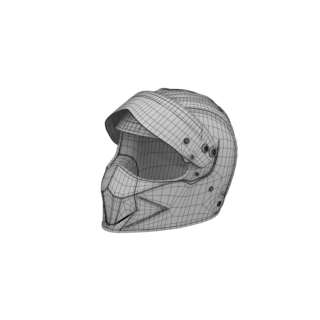 Simpson Racing SA2020 Diamondback Helmet 3D Model – Low Poly Game Ready, FBX