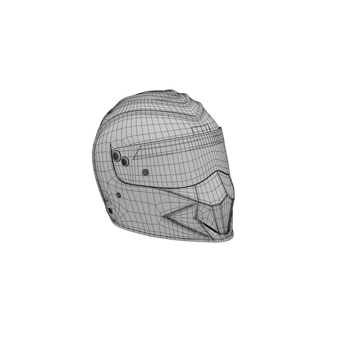 Simpson Racing SA2020 Diamondback Helmet 3D Model – Low Poly Game Ready, FBX - View 12