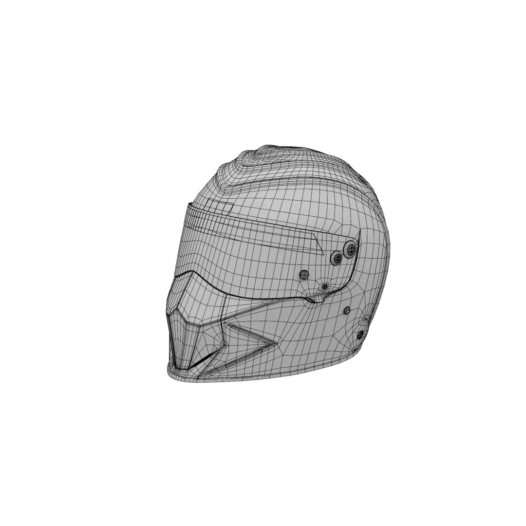 Simpson Racing SA2020 Diamondback Helmet 3D Model – Low Poly Game Ready, FBX - View 14