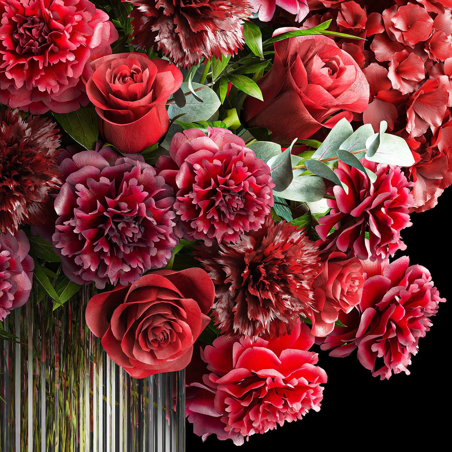 Solemn Bouquet of Red Flowers - Beautiful 3D Model - View 11