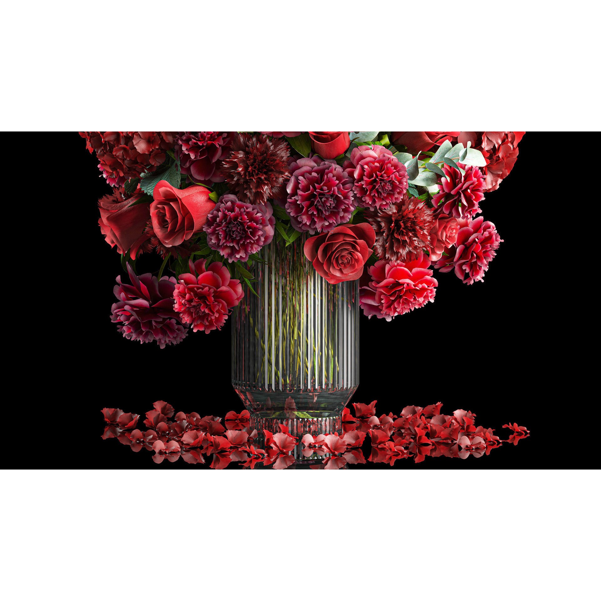 Solemn Bouquet of Red Flowers - Beautiful 3D Model - View 5