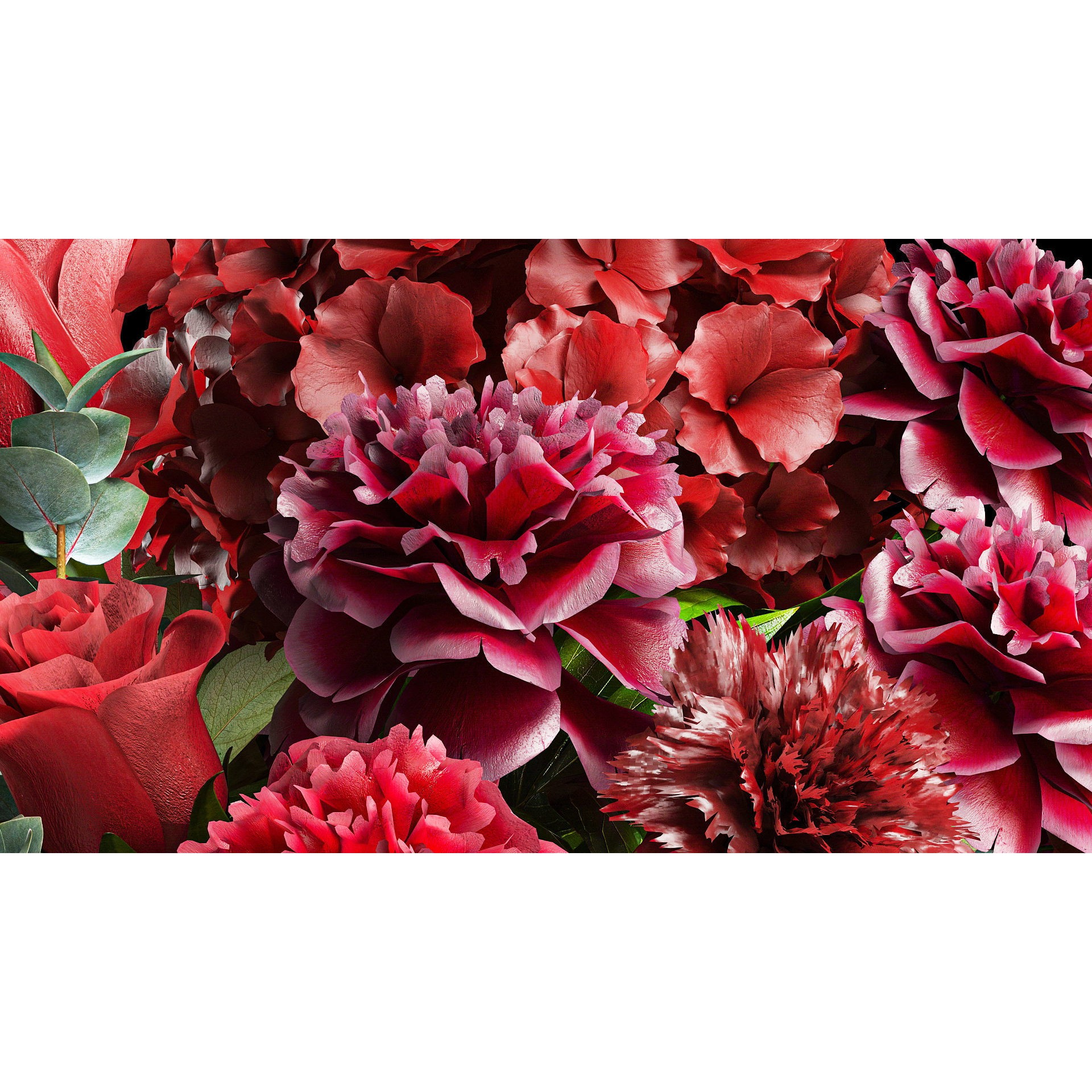 Solemn Bouquet of Red Flowers - Beautiful 3D Model - View 7