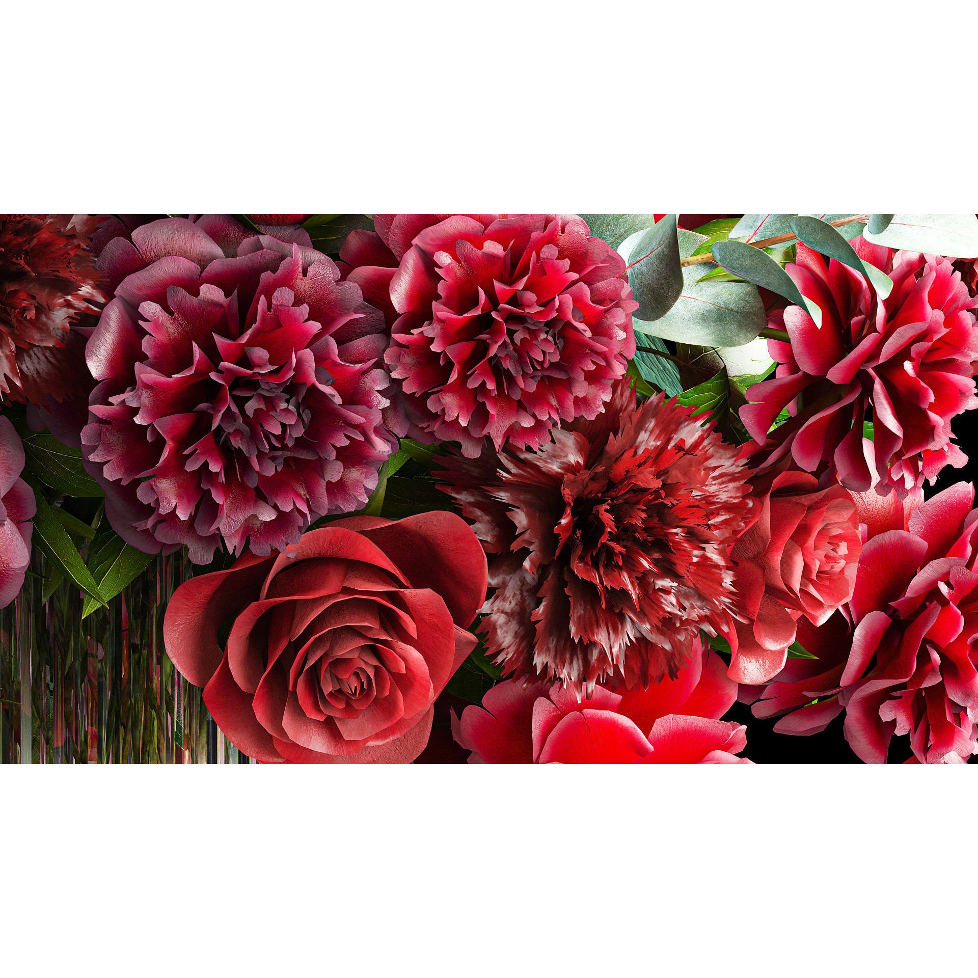 Solemn Bouquet of Red Flowers - Beautiful 3D Model - View 8