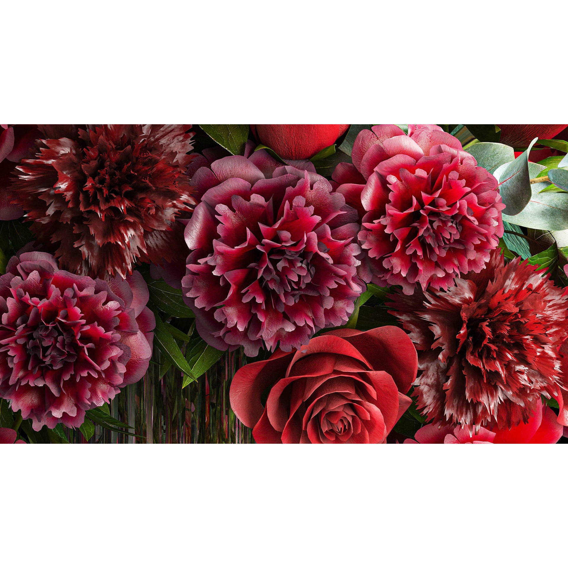 Solemn Bouquet of Red Flowers - Beautiful 3D Model - View 9