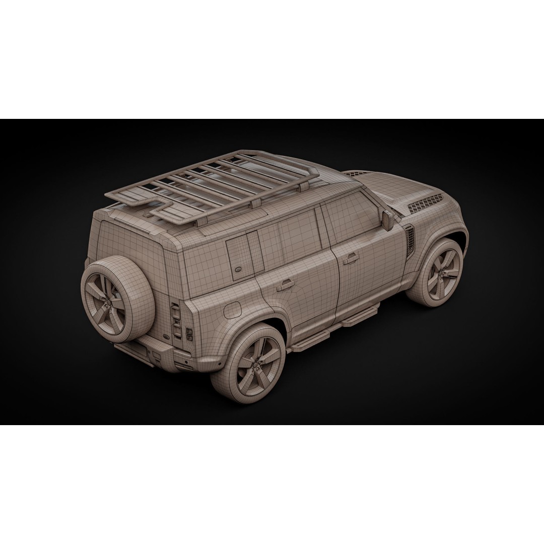 Land Rover Defender 110 3D Model – High Poly Realistic SUV, Blender, FBX