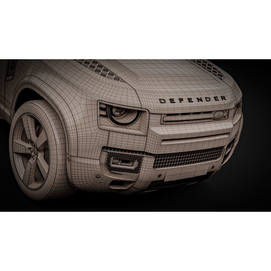Land Rover Defender 110 3D Model – High Poly Realistic SUV, Blender, FBX - View 27