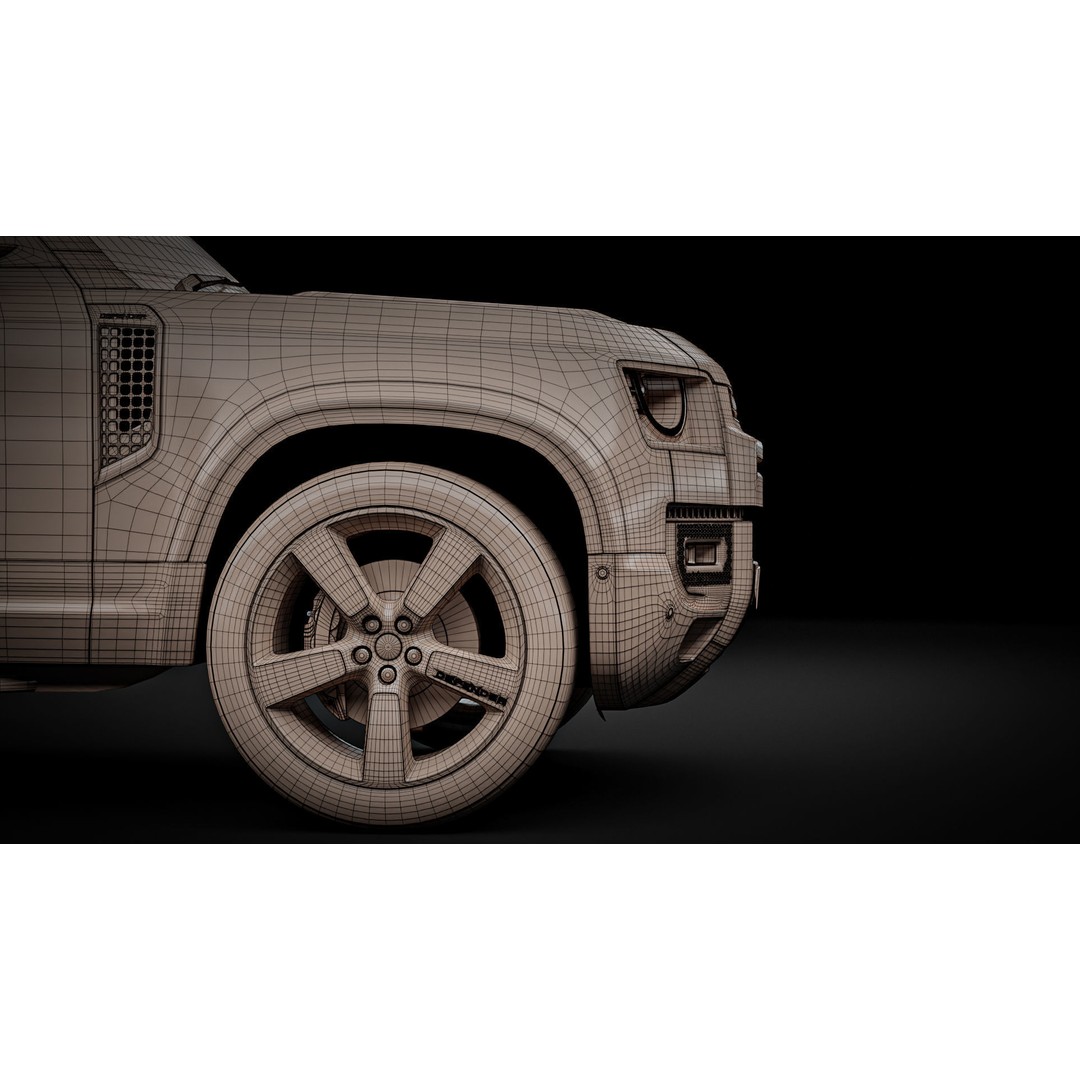 Land Rover Defender 110 3D Model – High Poly Realistic SUV, Blender, FBX - View 29