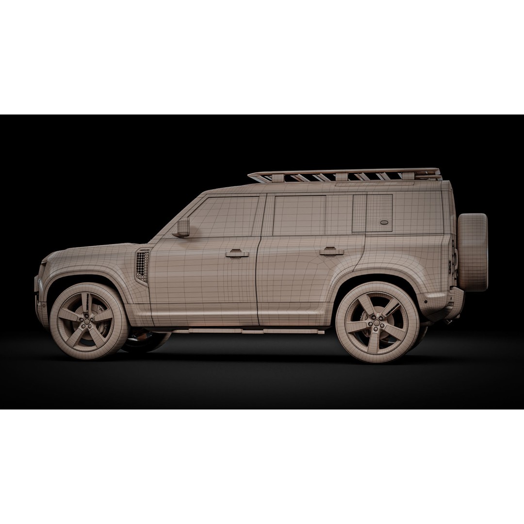 Land Rover Defender 110 3D Model – High Poly Realistic SUV, Blender, FBX - View 30