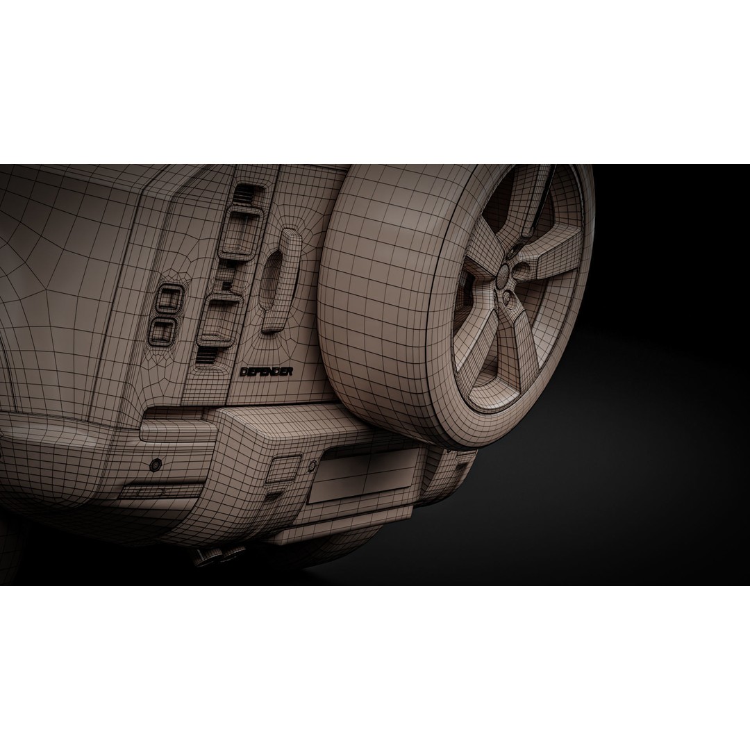 Land Rover Defender 110 3D Model – High Poly Realistic SUV, Blender, FBX - View 31