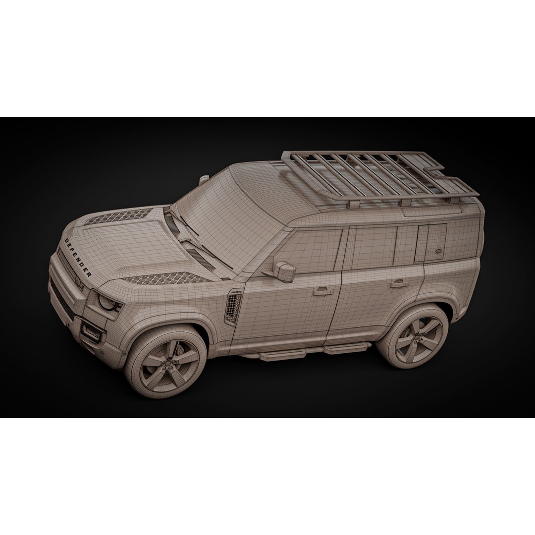 Land Rover Defender 110 3D Model – High Poly Realistic SUV, Blender, FBX - View 33