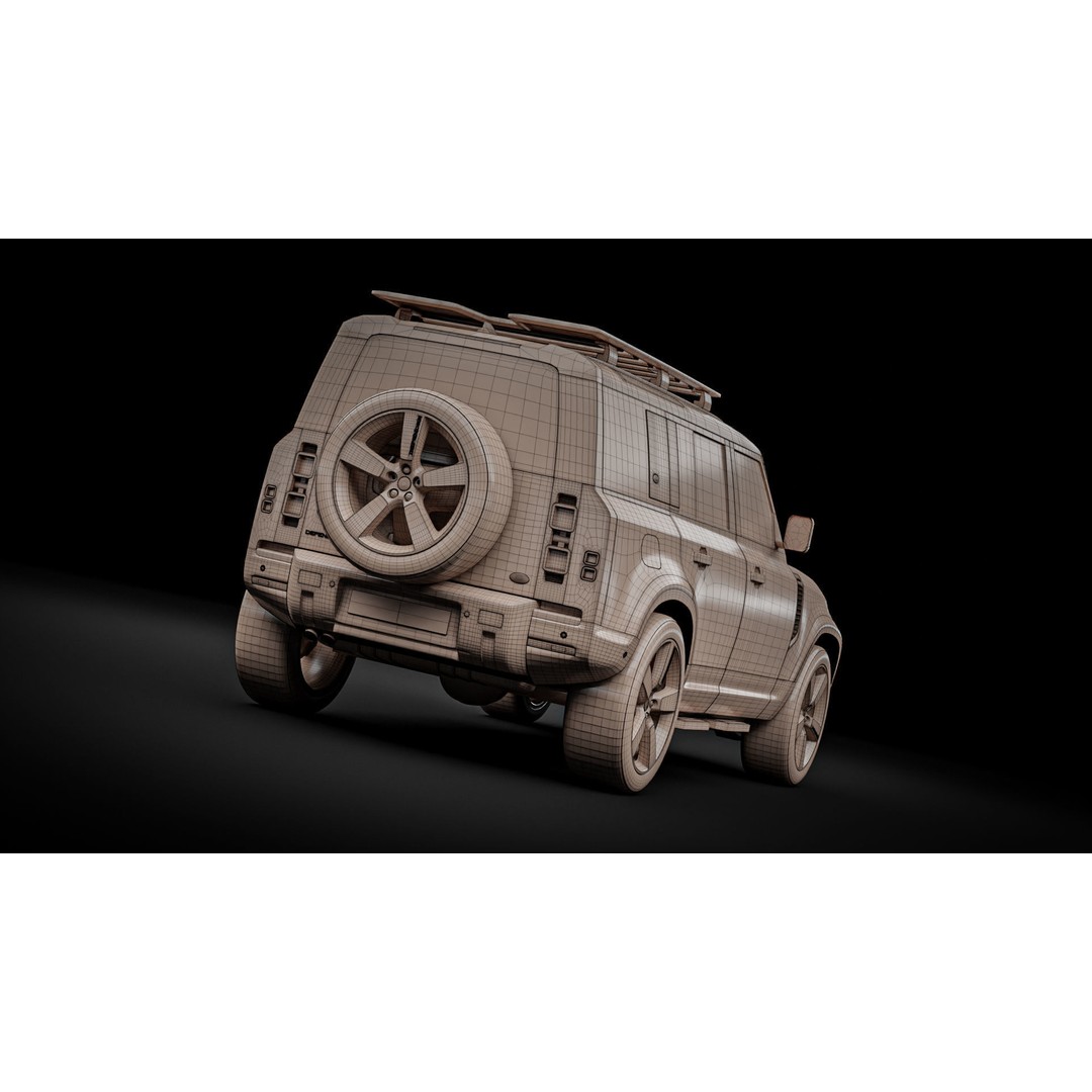 Land Rover Defender 110 3D Model – High Poly Realistic SUV, Blender, FBX - View 34