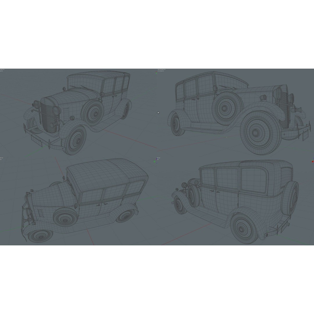 Classic Car 3D Model – Antique Design, PBR Textures, FBX & OBJ