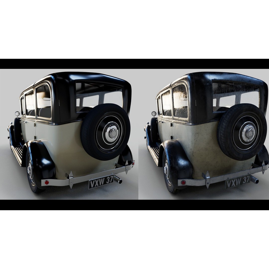 Classic Car 3D Model – Antique Design, PBR Textures, FBX & OBJ - View 13