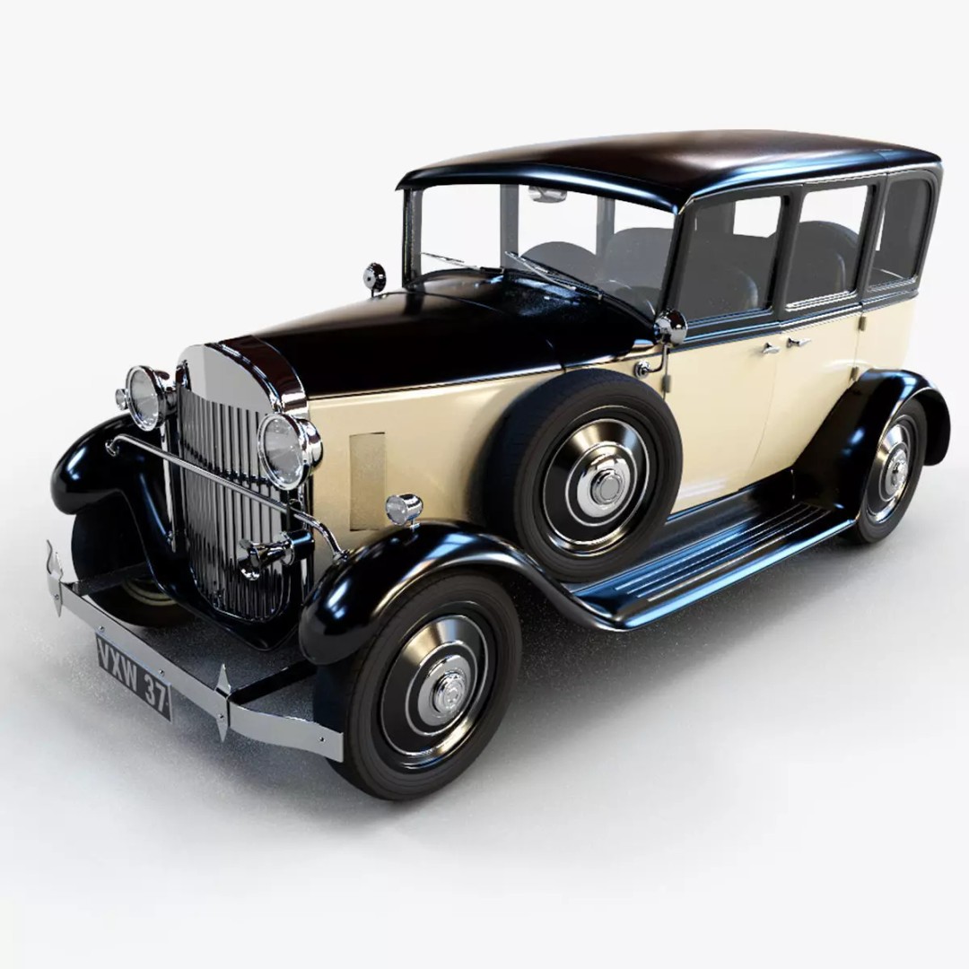 Classic Car 3D Model – Antique Design, PBR Textures, FBX & OBJ - View 2