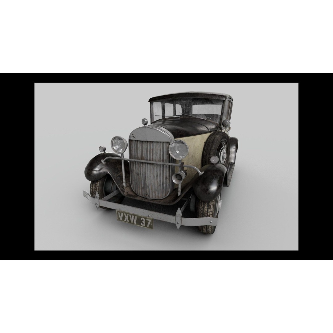 Classic Car 3D Model – Antique Design, PBR Textures, FBX & OBJ - View 5