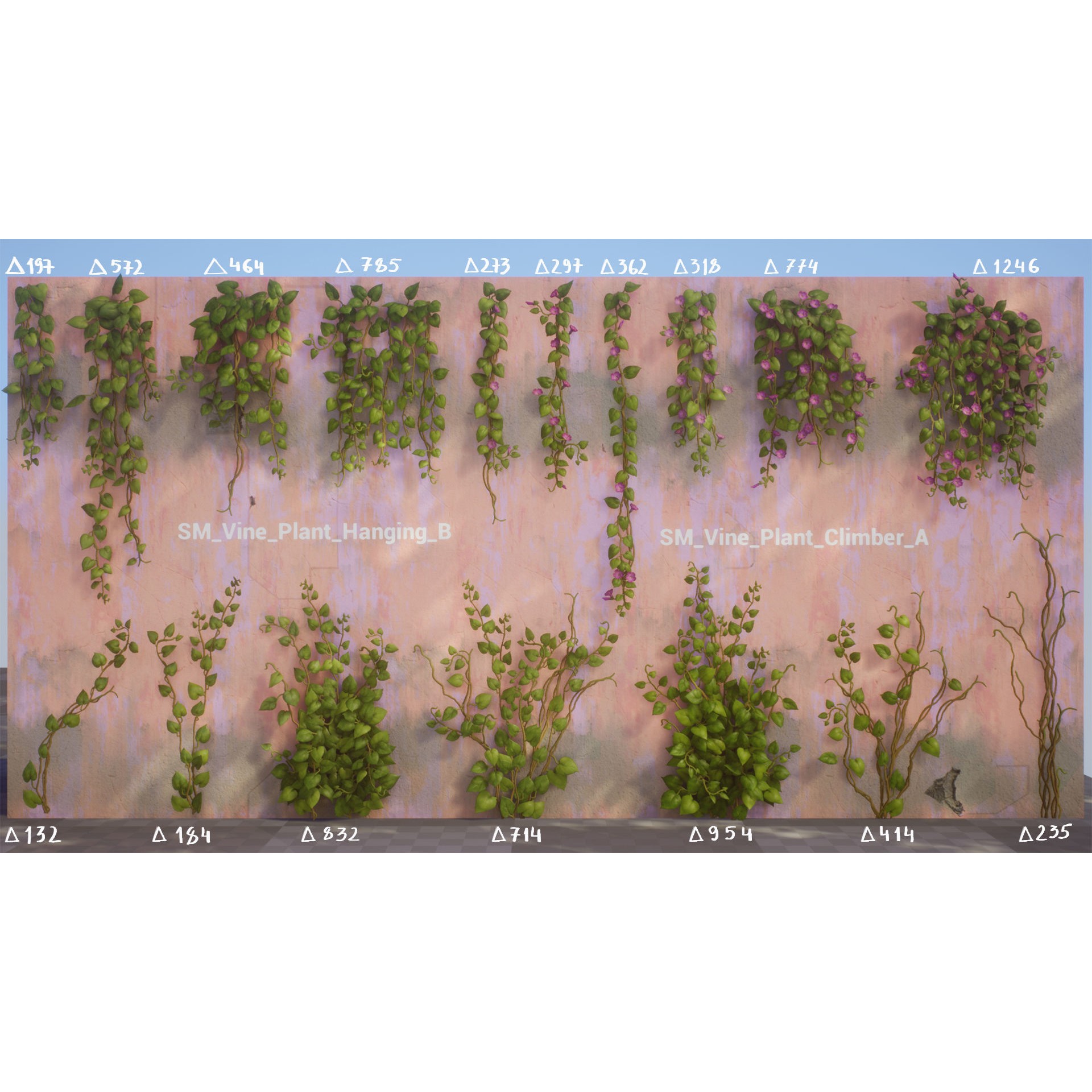 Vine Plants Pack - Low-Poly Game-Ready 3D Model - View 6