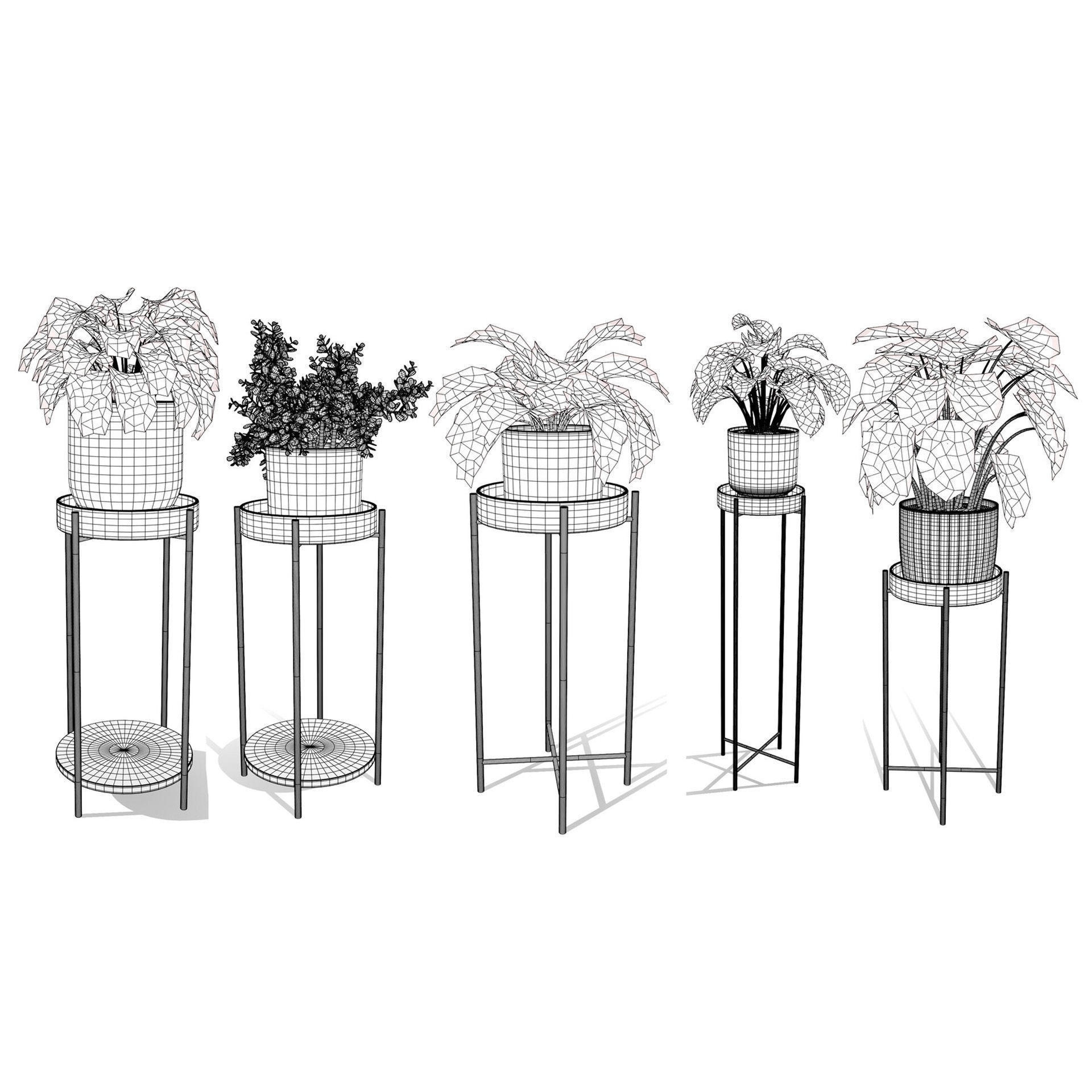 Potted Plant Collection - Low-Poly Game-Ready 3D Model - View 13