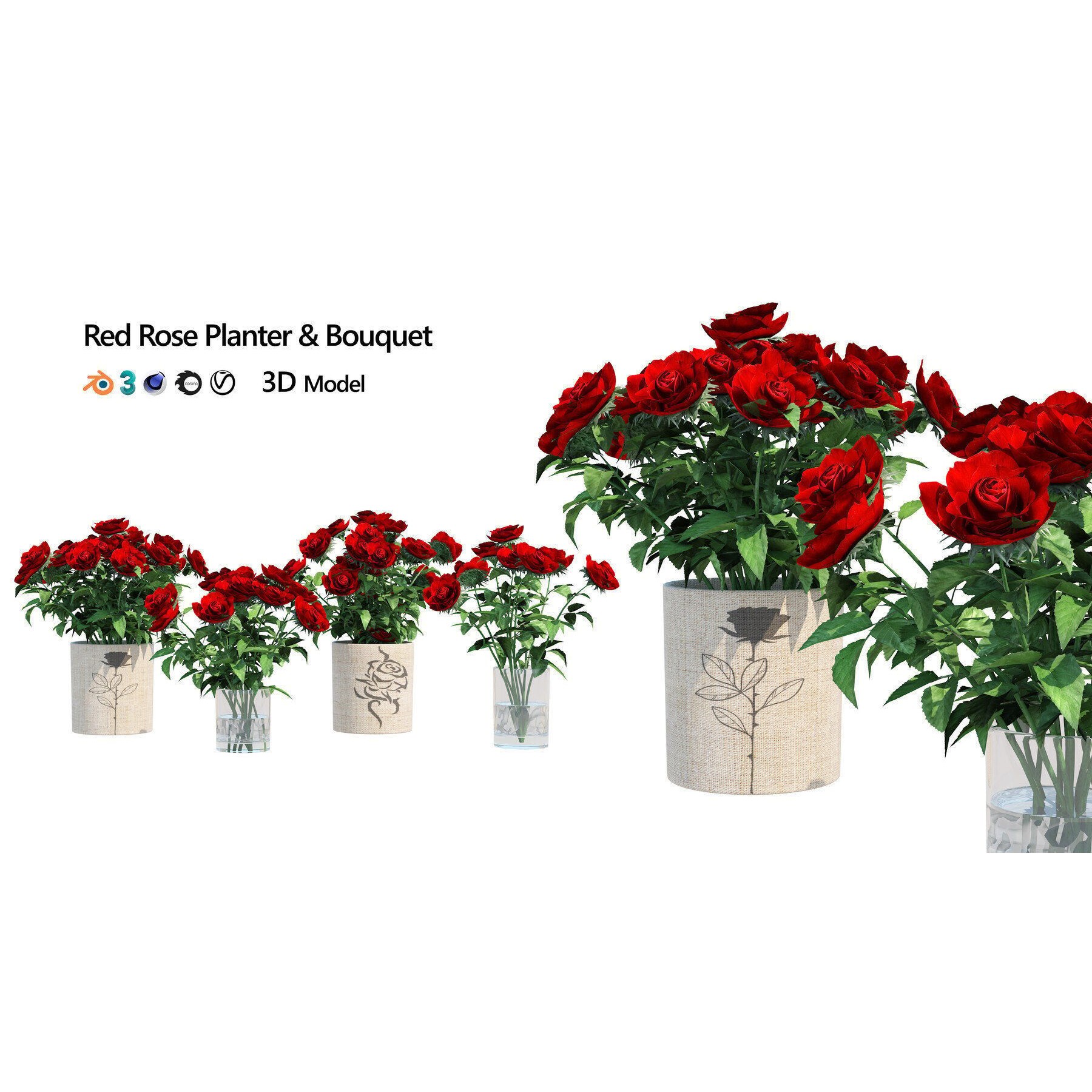 Potted Plant Collection - Low-Poly Game-Ready 3D Model - View 17