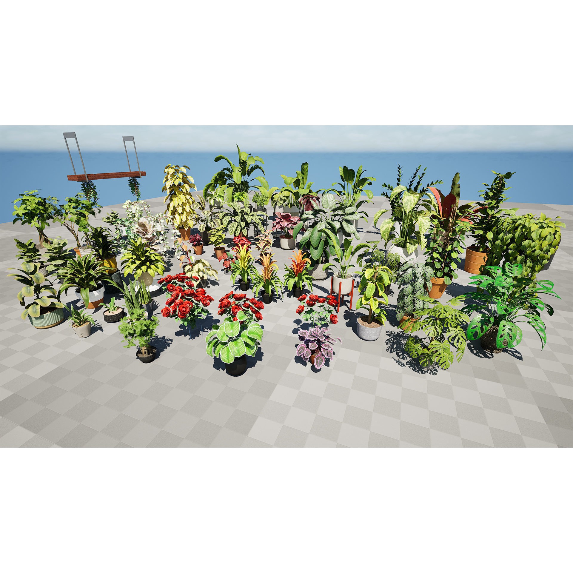 Potted Plant Collection - Low-Poly Game-Ready 3D Model - View 3