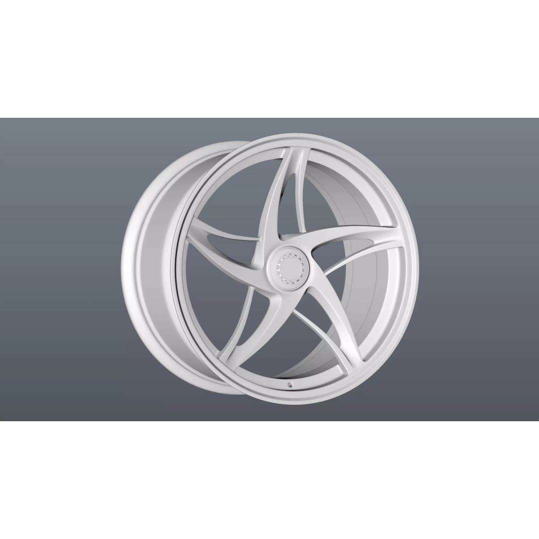 Forged Wheel P01 3D Model – Low Poly Vehicle Part, FBX/OBJ/Blender - View 14