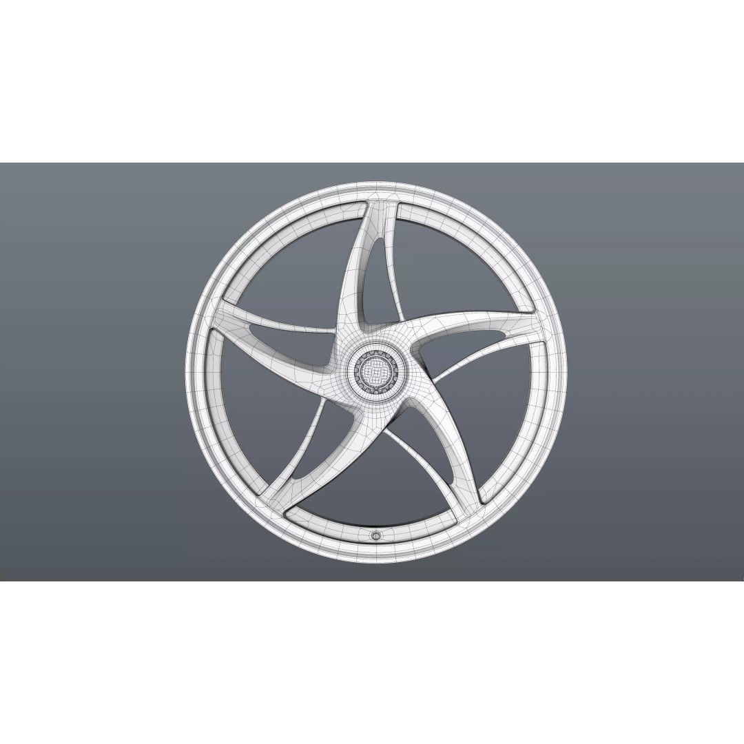 Forged Wheel P01 3D Model – Low Poly Vehicle Part, FBX/OBJ/Blender - View 26