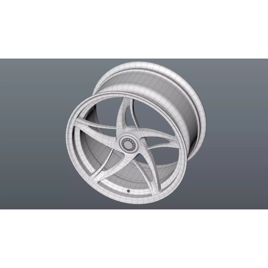 Forged Wheel P01 3D Model – Low Poly Vehicle Part, FBX/OBJ/Blender - View 27