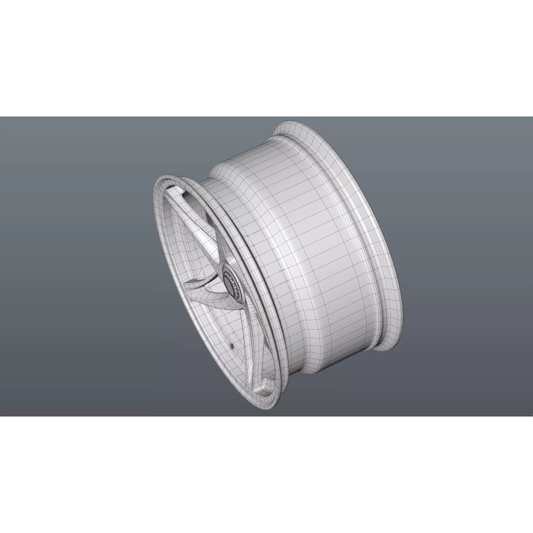 Forged Wheel P01 3D Model – Low Poly Vehicle Part, FBX/OBJ/Blender - View 30
