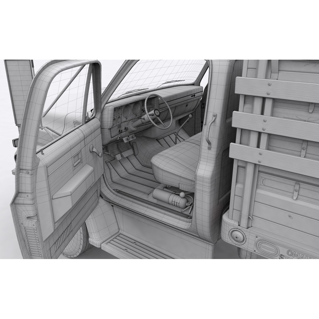 Chevy C70 Truck Omaha Standard 1981 3D Model – High Poly PBR Game Asset, FBX - View 24