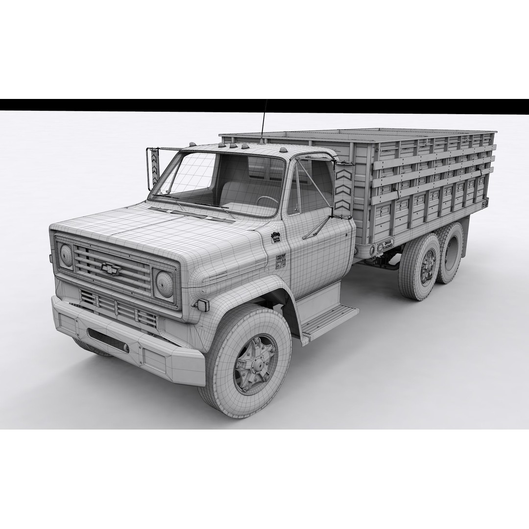 Chevy C70 Truck Omaha Standard 1981 3D Model – High Poly PBR Game Asset, FBX - View 27