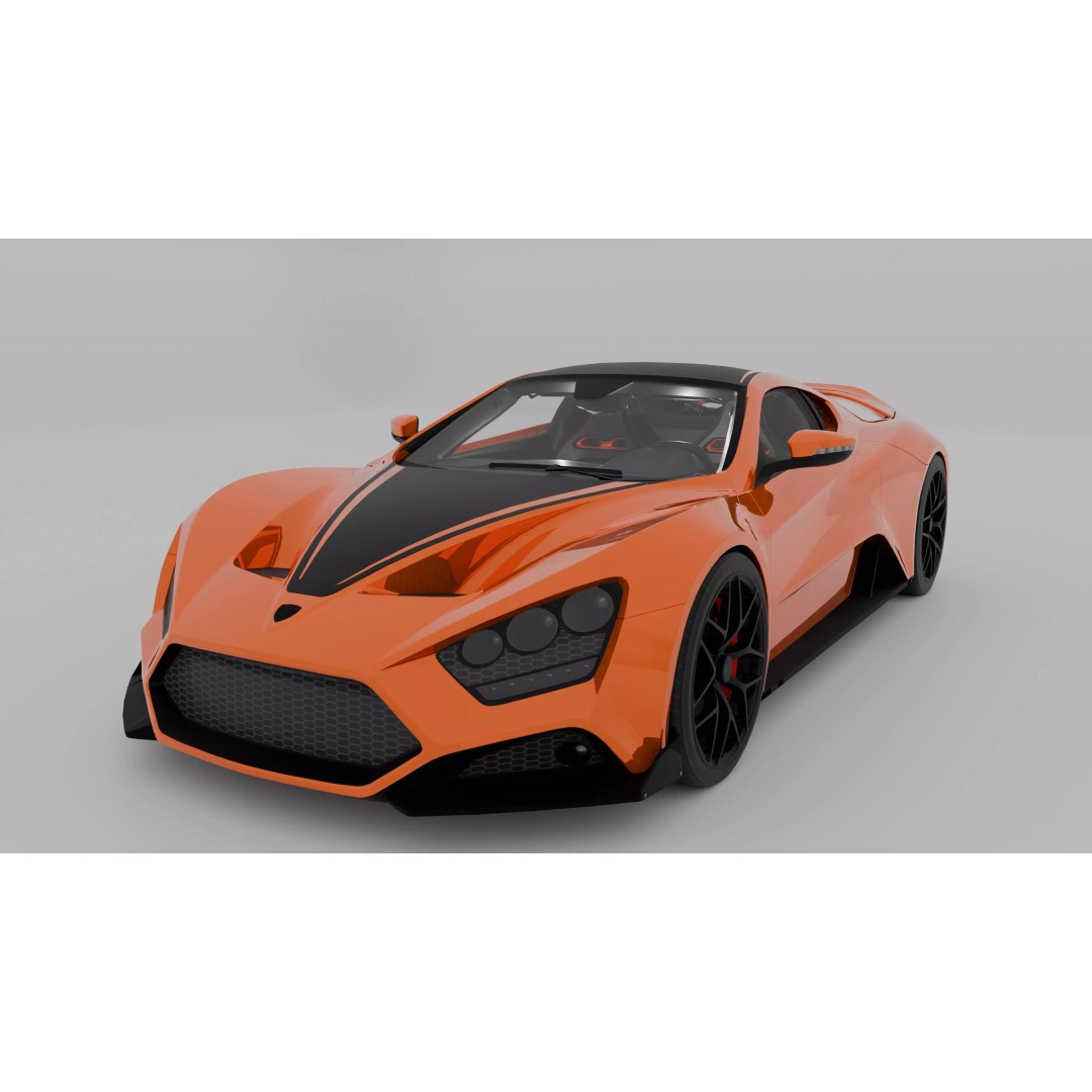 Zenvo TS1 GT 3D Model – High Poly Game-Ready Asset, FBX, OBJ - View 3