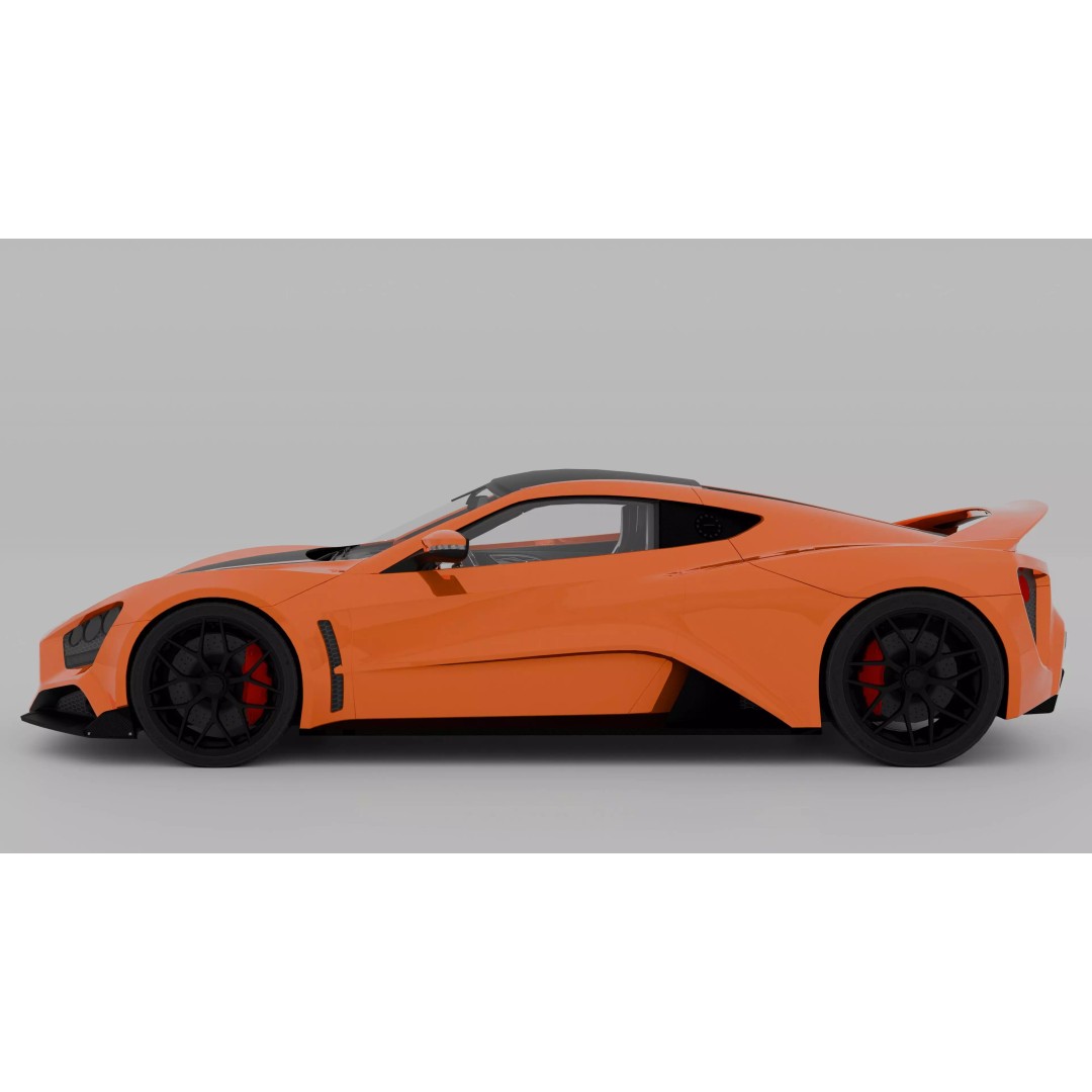 Zenvo TS1 GT 3D Model – High Poly Game-Ready Asset, FBX, OBJ - View 7