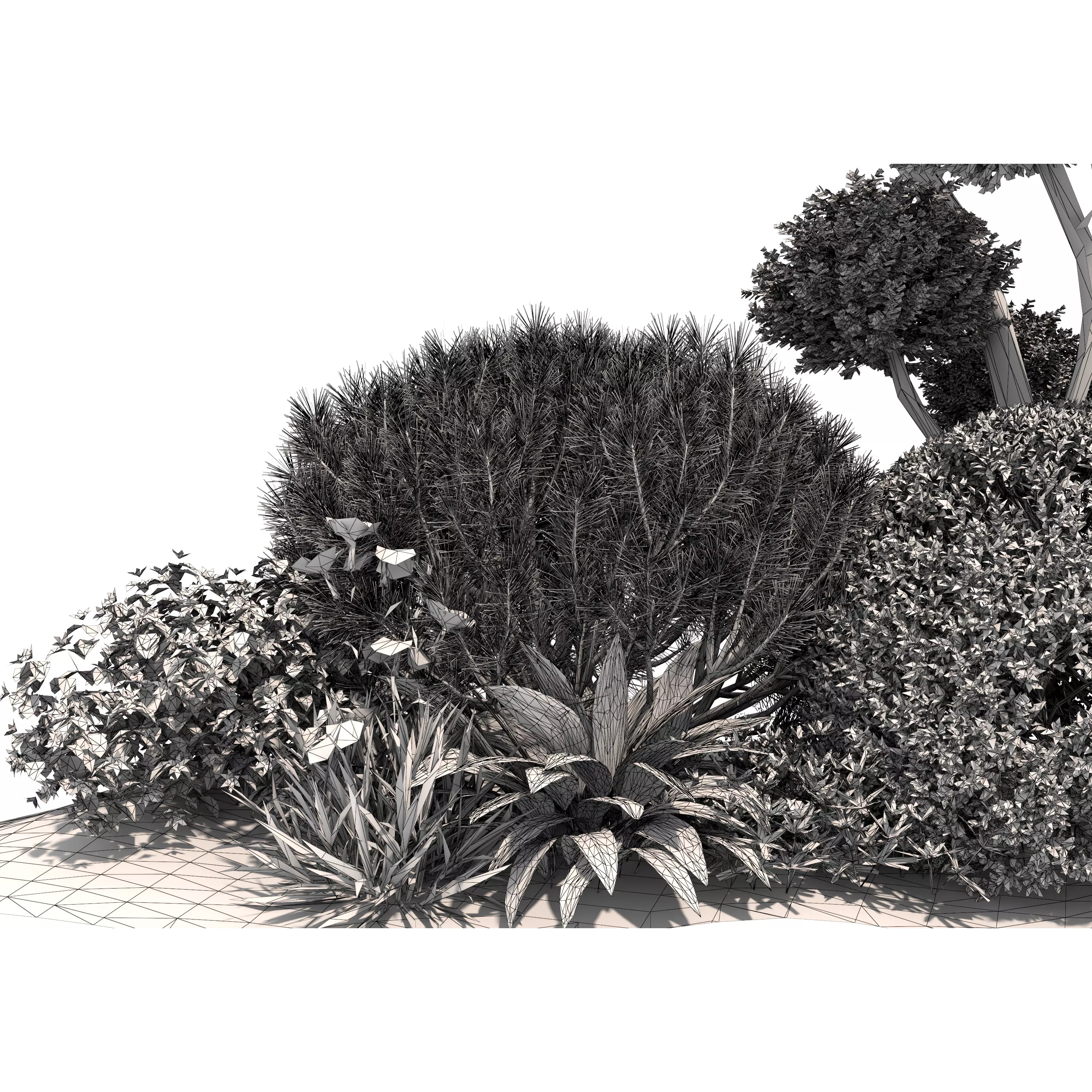 Flower Bed Plants - Low-Poly Game-Ready 3D Model