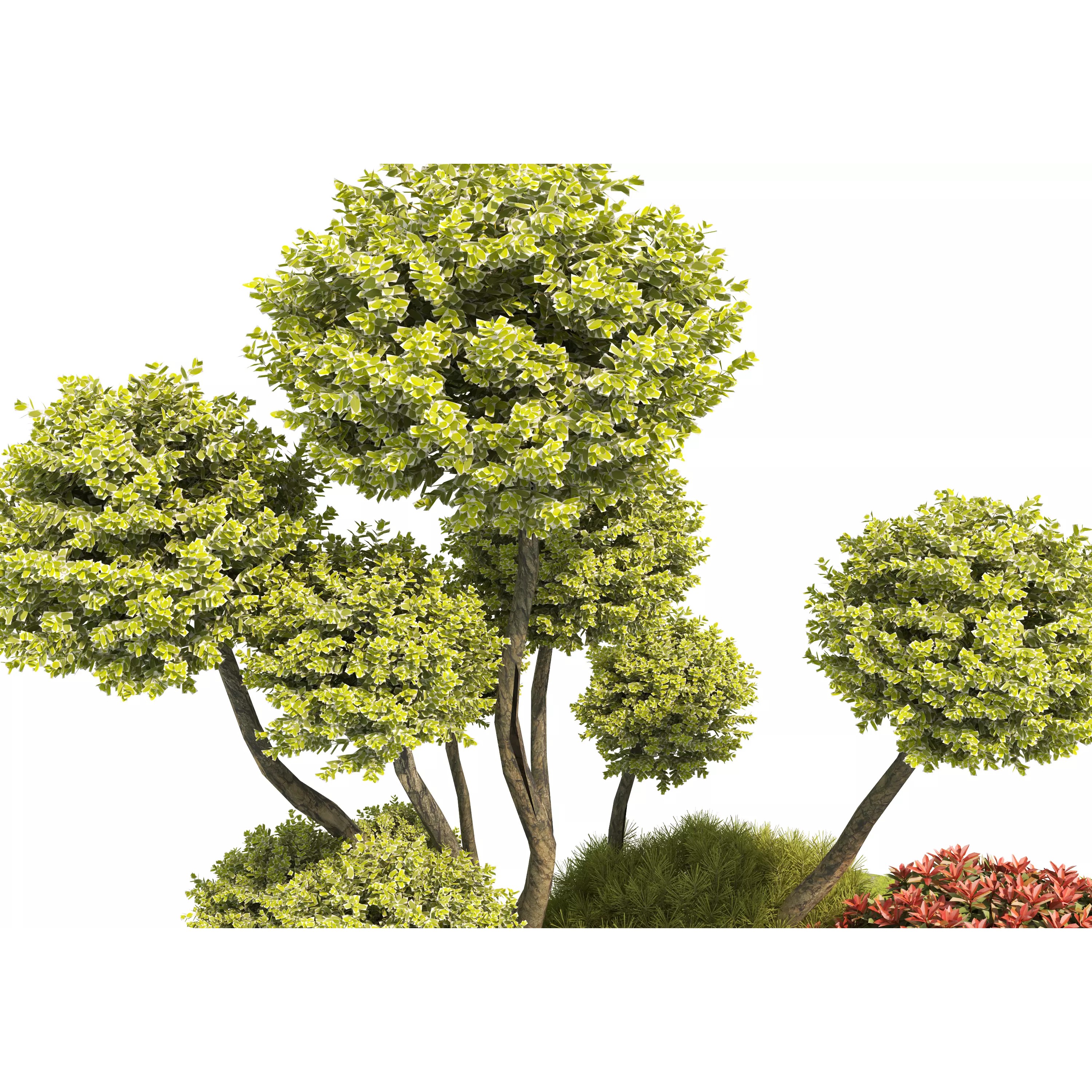 Flower Bed Plants - Low-Poly Game-Ready 3D Model - View 11