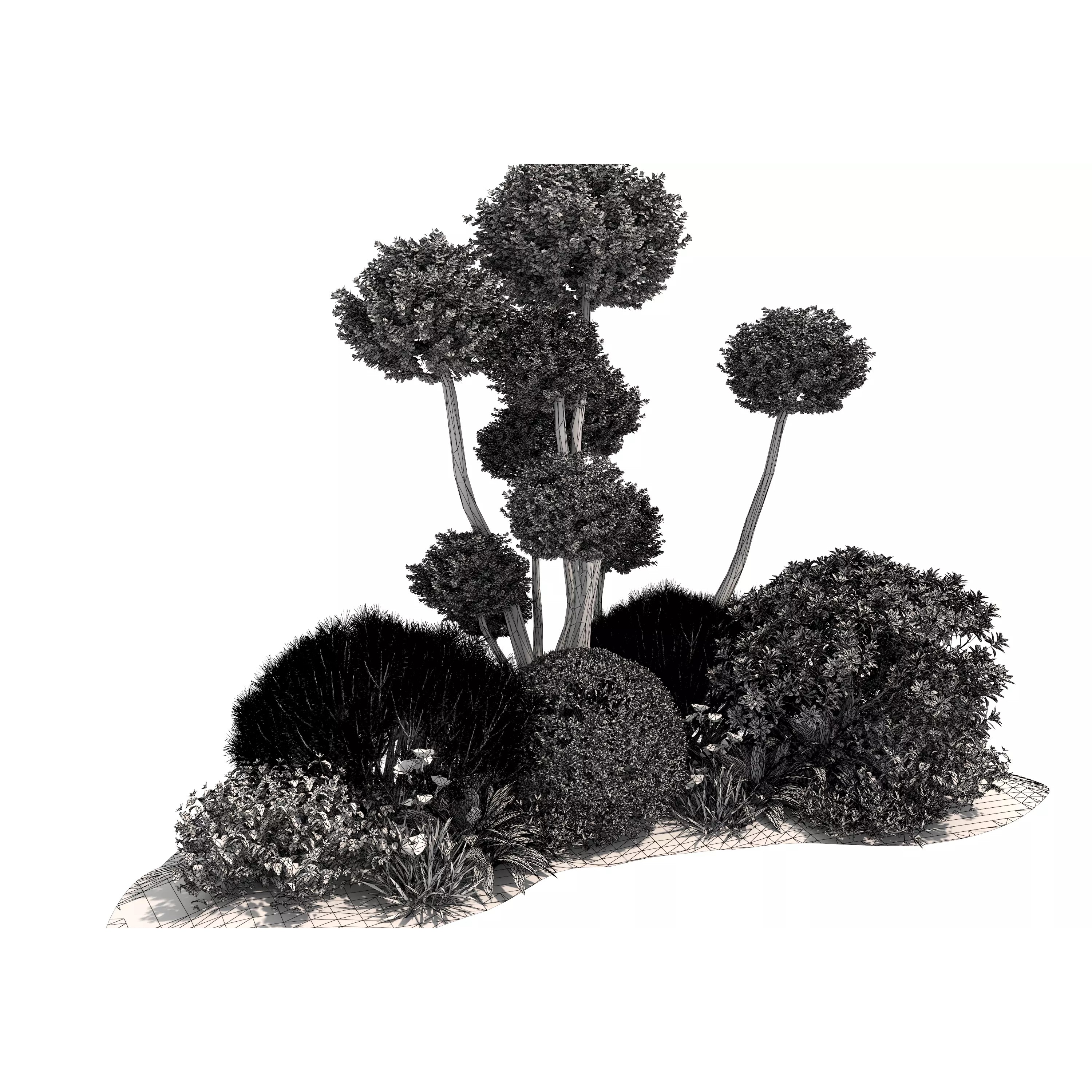 Flower Bed Plants - Low-Poly Game-Ready 3D Model - View 14