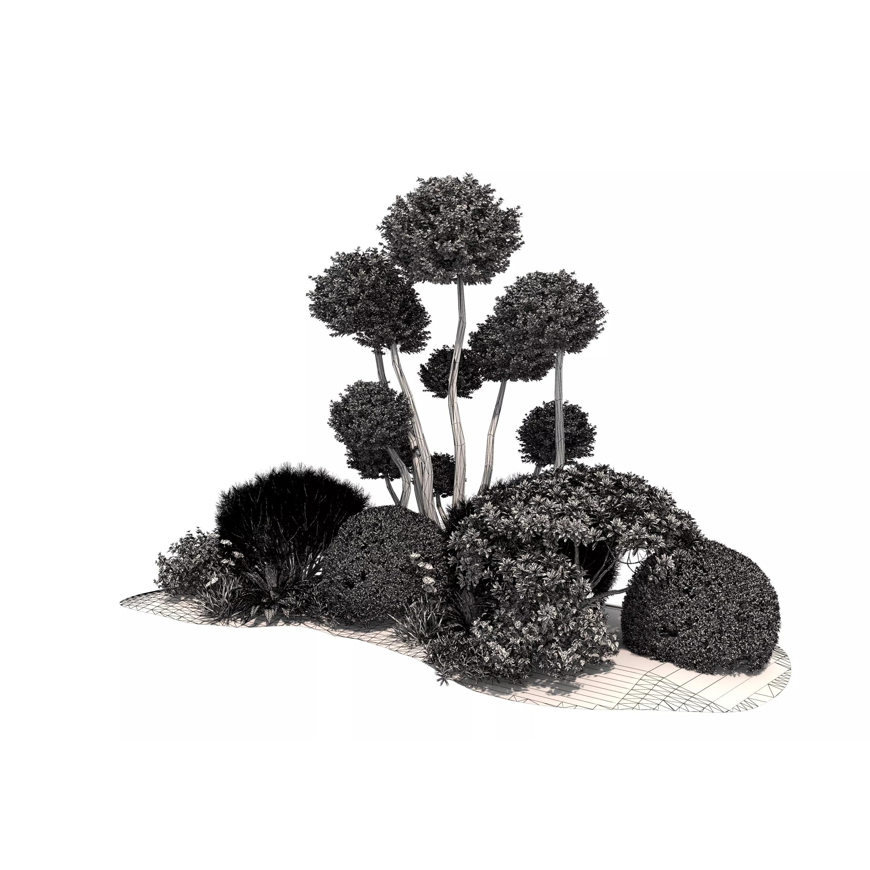 Flower Bed Plants - Low-Poly Game-Ready 3D Model - View 15