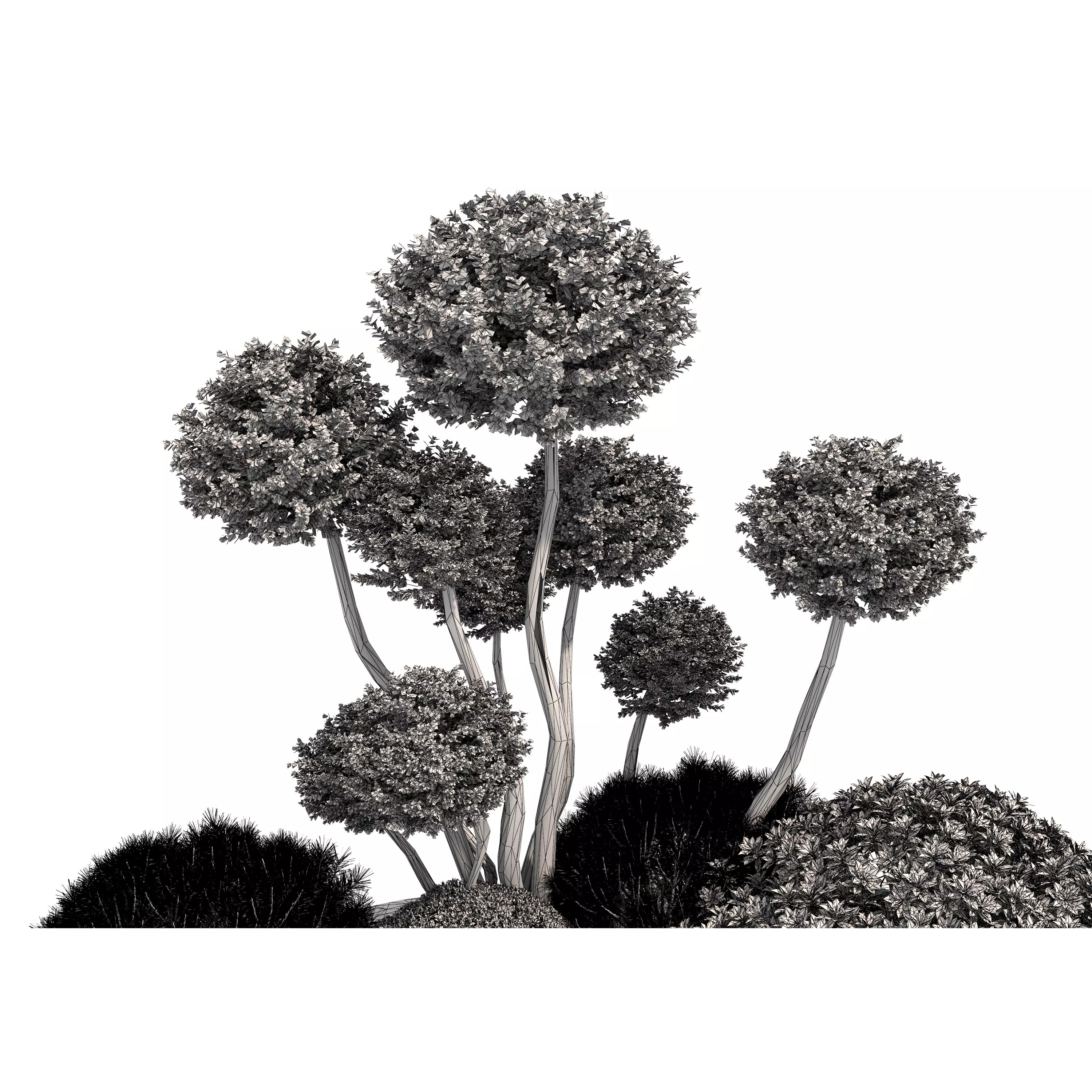 Flower Bed Plants - Low-Poly Game-Ready 3D Model - View 20
