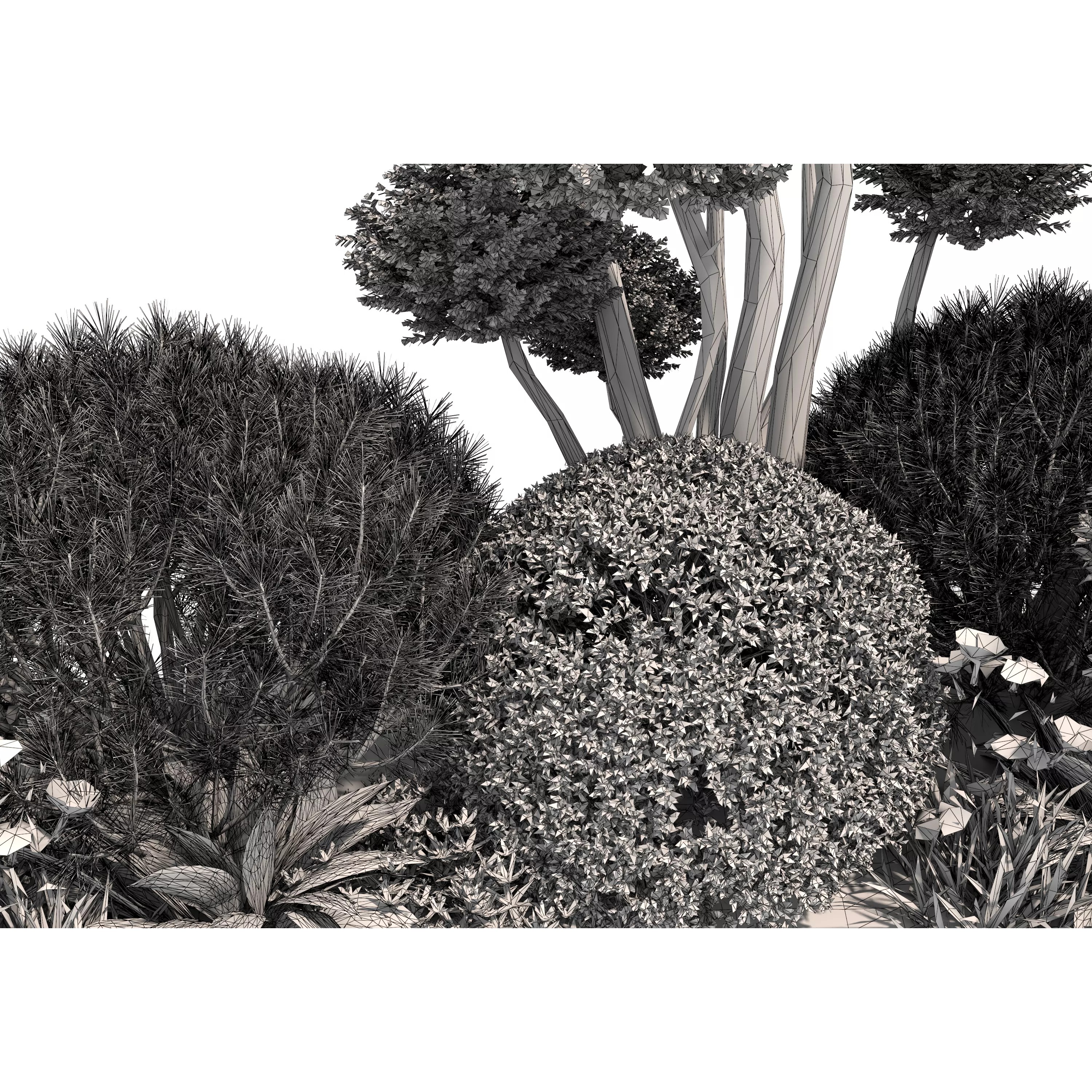 Flower Bed Plants - Low-Poly Game-Ready 3D Model - View 22