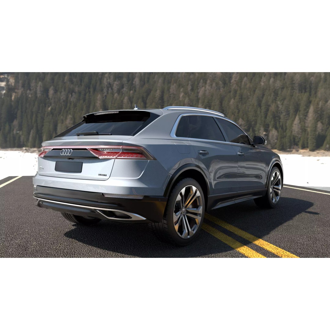 Audi Q8 3D Model – Rigged Low Poly Game Asset, FBX, OBJ - View 11