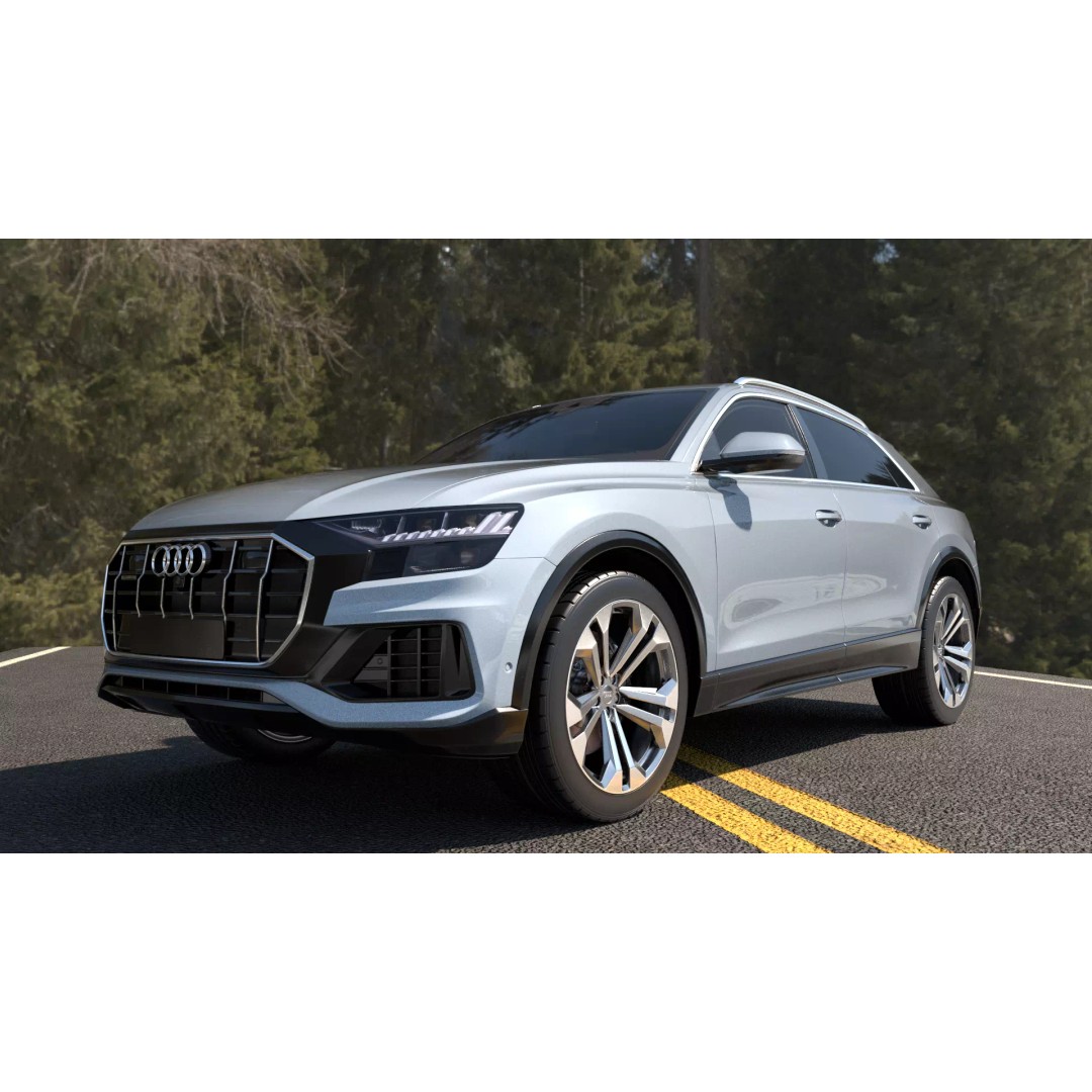 Audi Q8 3D Model – Rigged Low Poly Game Asset, FBX, OBJ - View 12