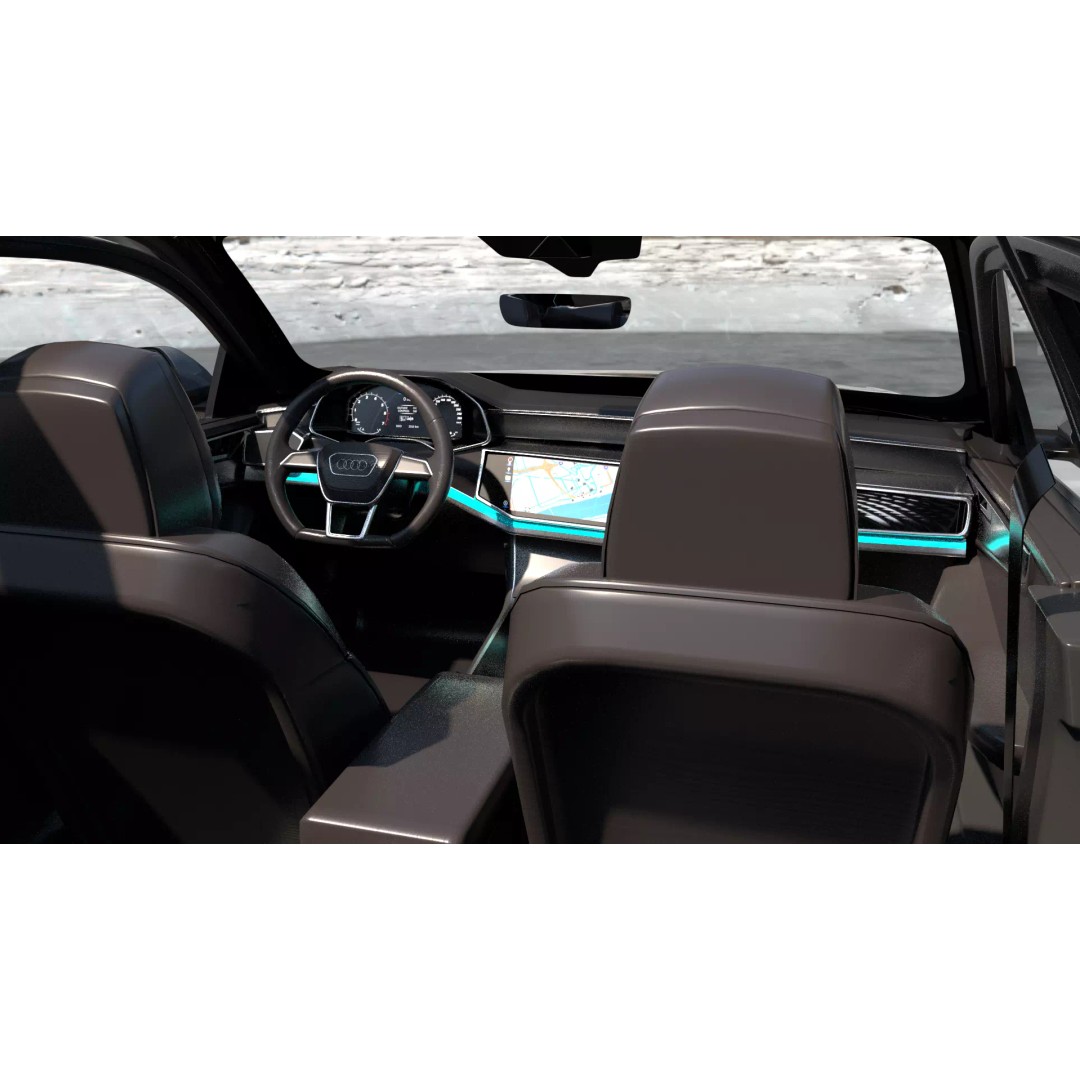 Audi Q8 3D Model – Rigged Low Poly Game Asset, FBX, OBJ - View 13