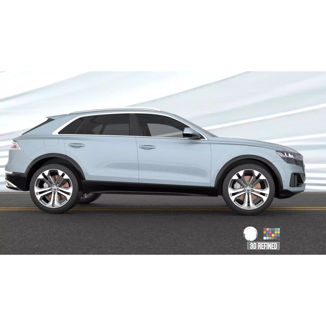 Audi Q8 3D Model – Rigged Low Poly Game Asset, FBX, OBJ - View 14