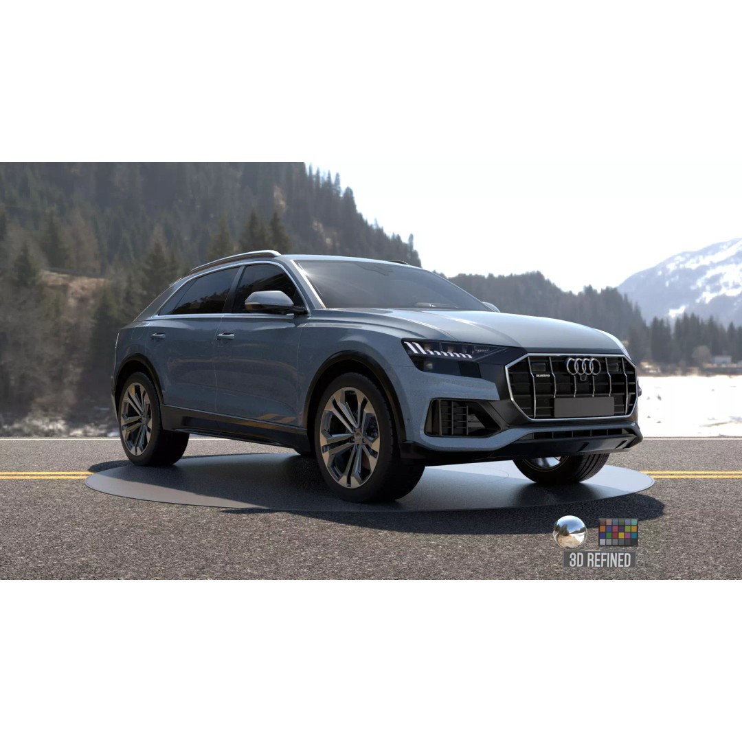 Audi Q8 3D Model – Rigged Low Poly Game Asset, FBX, OBJ - View 18
