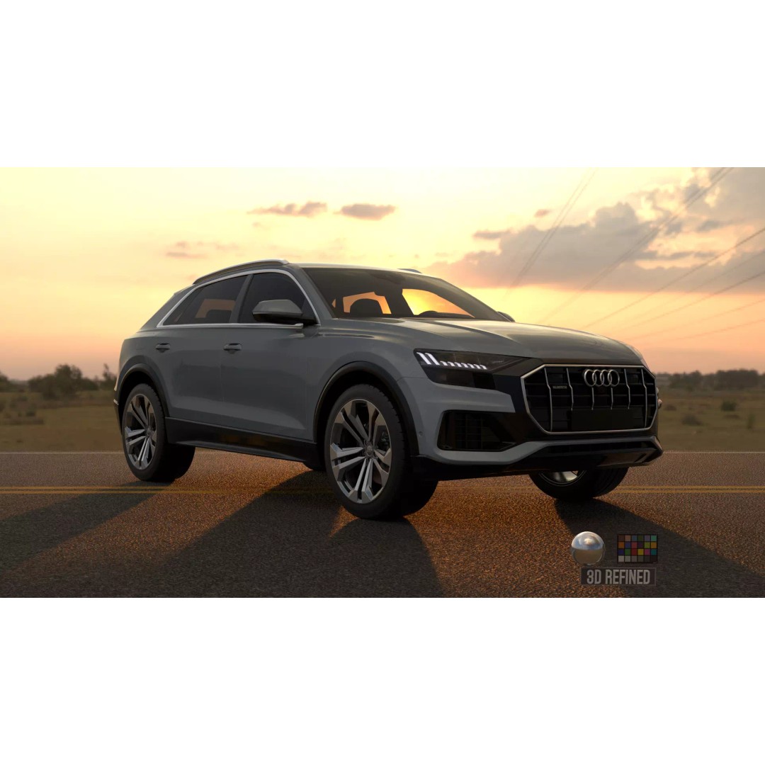 Audi Q8 3D Model – Rigged Low Poly Game Asset, FBX, OBJ - View 19